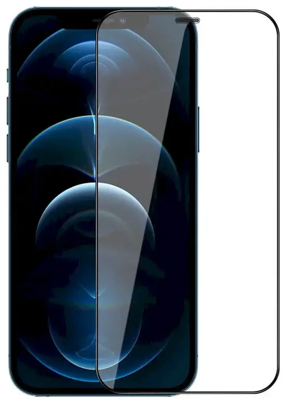 Nillkin HD pilnam ekrānam aizsargstikls telefonam iPhone 12 6.1 melns