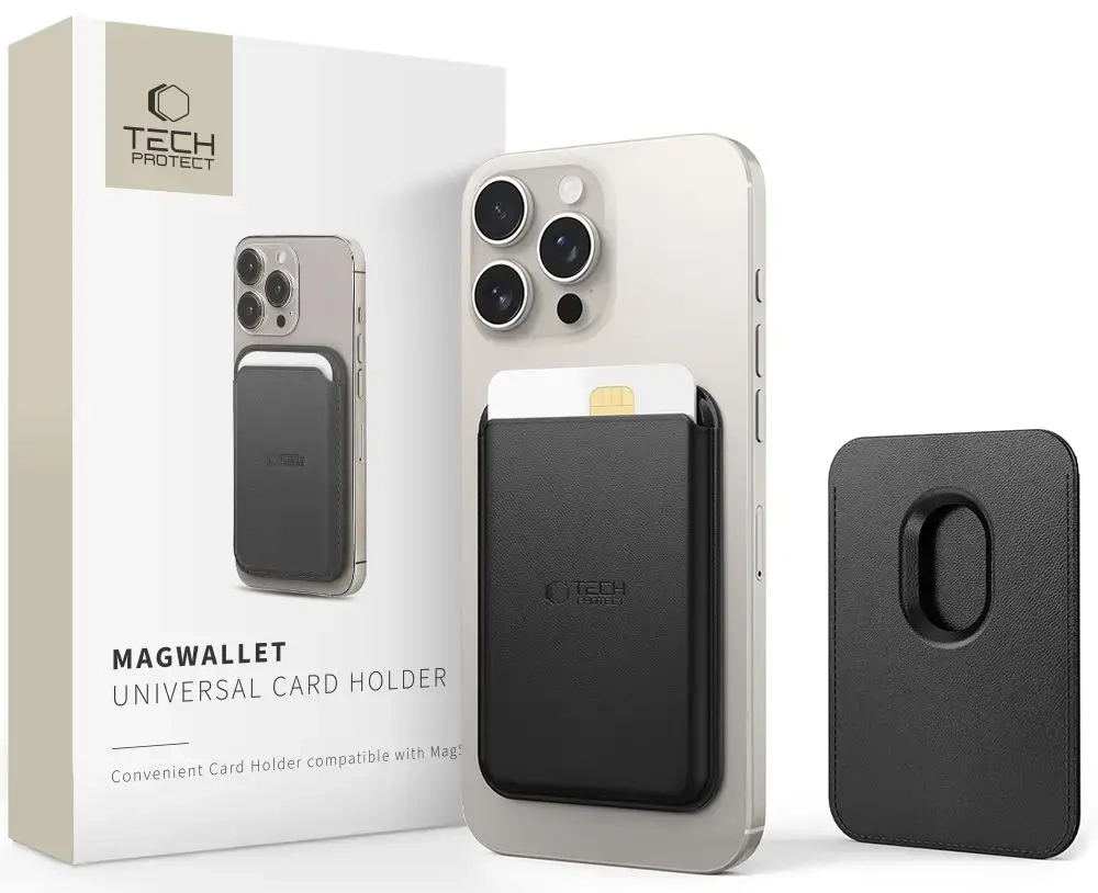 TECH-PROTECT MAGWALLET MAGSAFE UNIVERSĀLS MAGNĒTISKO KARŠU TURĒTĀJS MELNS