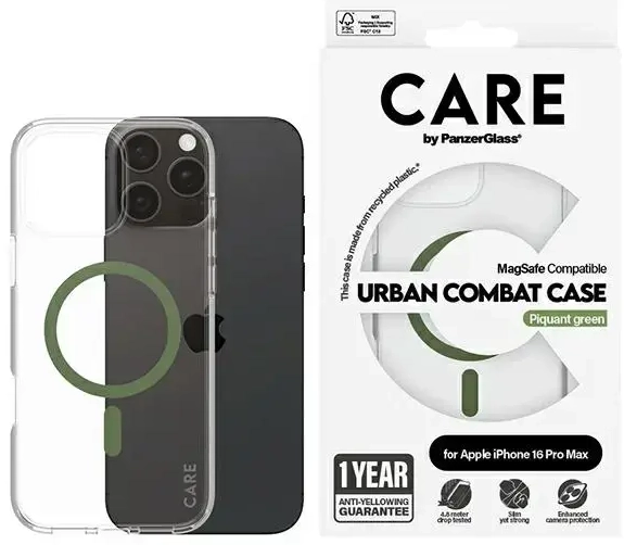 CARE by PanzerGlass Flagship Case iPhone 16 Pro Max 6,9" zielony|green MagSafe 1372