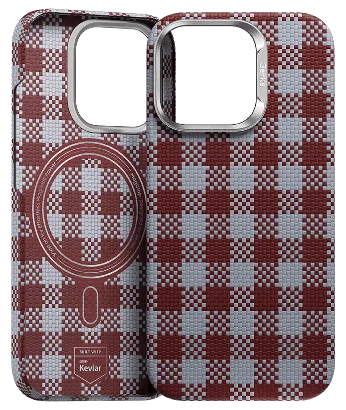 Benks Magnetic Armor Vichy Kevlar telefoni ümbris iPhone 16 Pro Max punane