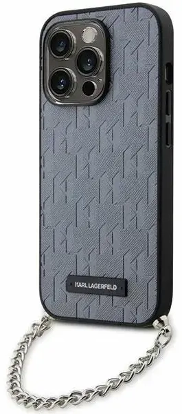 Karl Lagerfeld KLHCP14XSACKLHPG iPhone 14 Pro Max 6.7" srebrny|silver hardcase Saffiano Monogram Chain