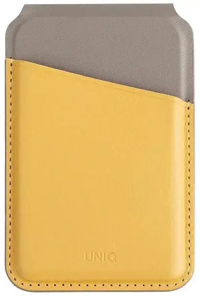 UNIQ Lyden DS magnetyczny portfel RFID i stojak na telefon żółto-szary|canary yellow-flint grey
