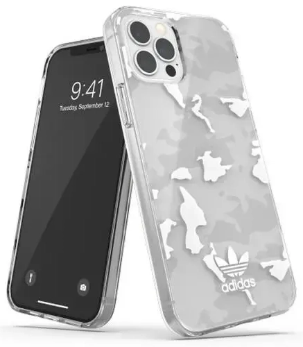Adidas OR SnapCase Camo iPhone 12|12 Pro przezroczysty|biały 43705