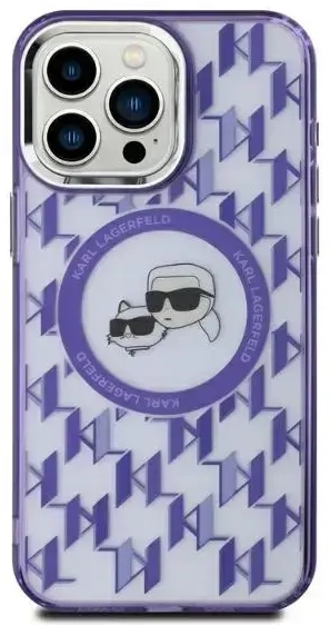 Karl Lagerfeld KLHMP15SHMCKMHU iPhone 15 6.1" fioletowy|purple IML Monogram Karl&Choupette Head MagSafe