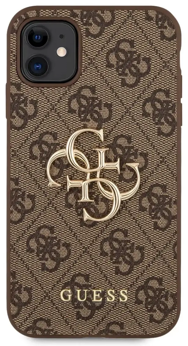 GUHCN614GMGBR Guess PU 4G Metal Logo Case for iPhone 11 Brown