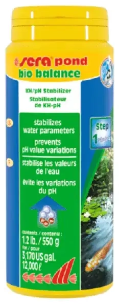 Šķidrums pH līmeņa regulēšanai dīķos : Sera Pond bio balance 550g