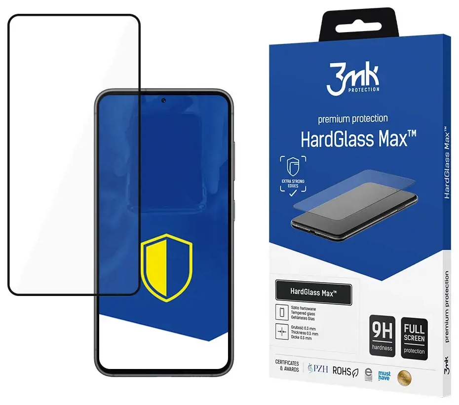 3mk HardGlass Max aizsargstikls telefona ekrānam Samsung Galaxy S24 (S921) ar uzstādīšanas rāmi
