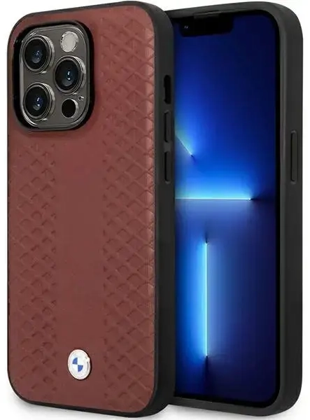 Etui BMW BMHCP14L22RFGR iPhone 14 Pro 6,1" burgundowy|burgundy Leather Diamond Pattern
