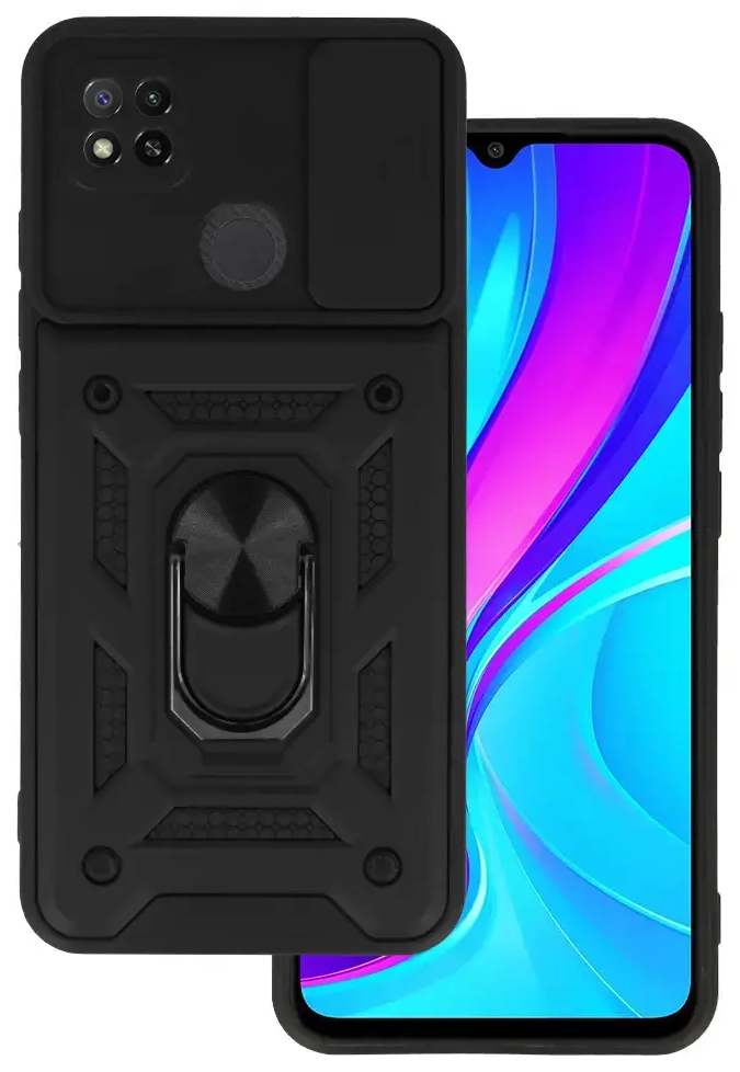 Slide Camera Armor Case for Xiaomi Redmi 9C Black