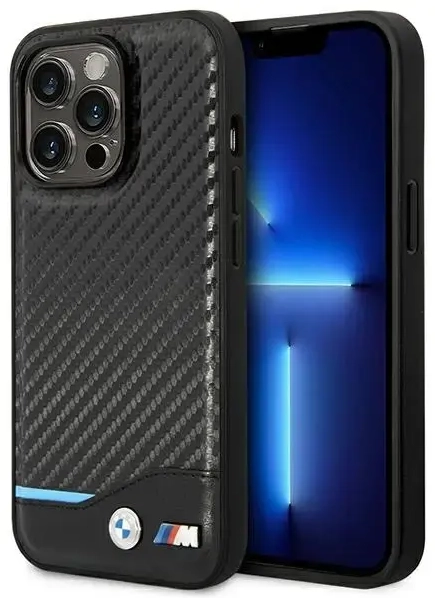 Etui BMW BMHCP14L22NBCK iPhone 14 Pro 6,1" czarny|black Leather Carbon
