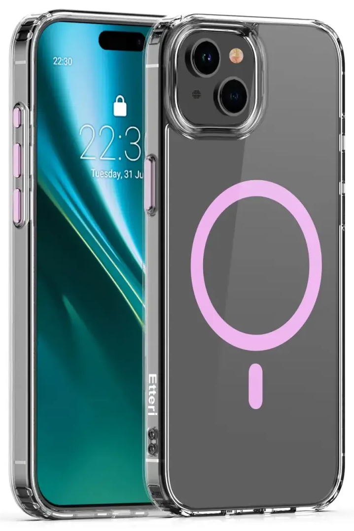 Etteri Color Mag maciņš ar MagSafe atbalstu telefonam iPhone 13 rozā