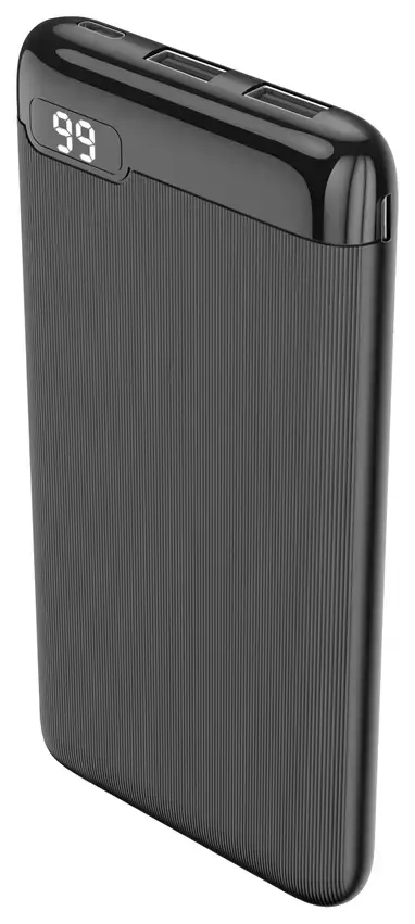 Setty SPBL-10 išorinė baterija (powerbank) | 10 000 mAh | USB-A, Micro USB, USB-C | LED ekranas | juodas