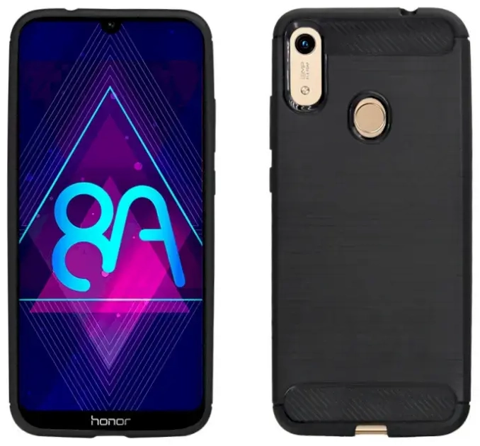 Fusion Trust Back Case Silikona Aizsargapvalks Priekš Huawei Y6S | Honor 8A | Y6 Prime 2019 Melns