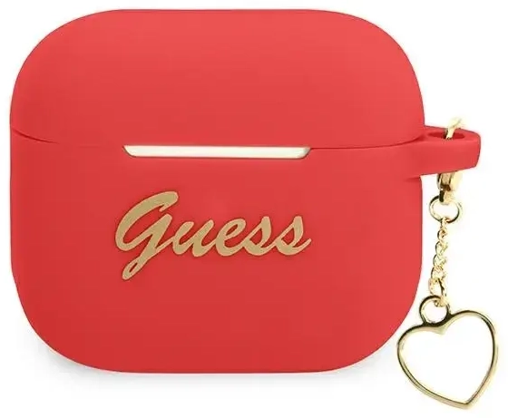 Guess GUA3LSCHSR AirPods 3 cover czerwony|red Silicone Charm Heart Collection