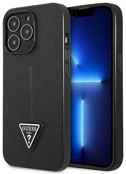 Guess GUHCP14LPSATLK iPhone 14 Pro 6,1" czarny|black hardcase SaffianoTriangle Logo