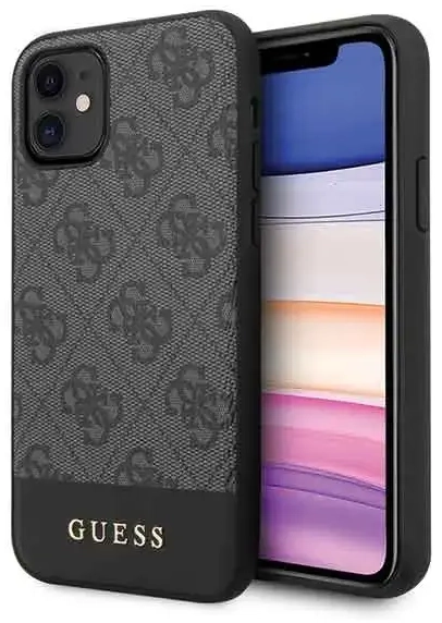 GUHCN61G4GLGR Guess 4G Stripe vāciņš iPhone 11 pelēks