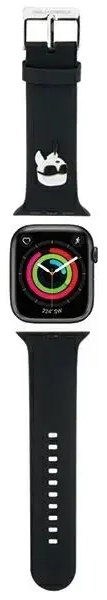 Karl Lagerfeld Pasek KLAWLSLKNK Apple Watch 42|44|45|49mm czarny|black strap 3D Rubber Karl Head