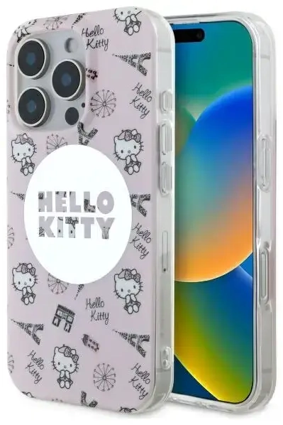 Hello Kitty HKHMP16LHAOPP iPhone 16 Pro 6,3" różowy|pink hardcase IML All Over Paris Magsafe