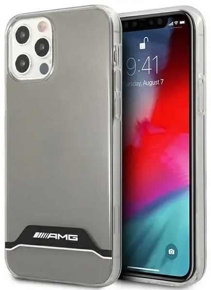 AMHCP12MTCBW AMG PC|TPU Horizontal Stripes Case for iPhone 12|12 Pro 6.1 Transparent|Black