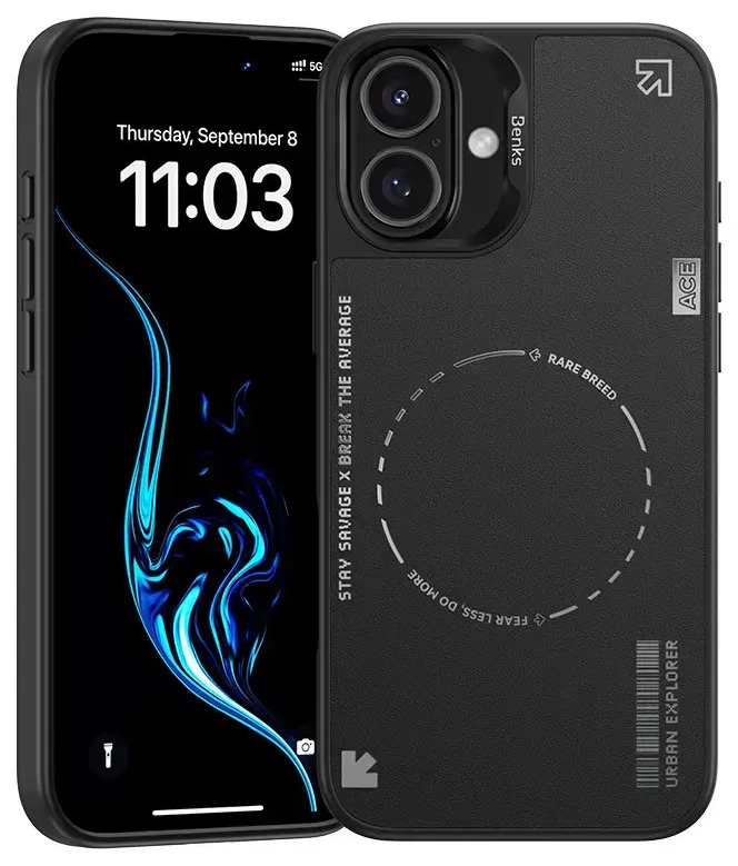 Benks Dynamic Minimalist чехол для телефона iPhone 16 чёрный