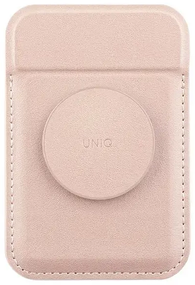 UNIQ Flixa magnetyczny portfel na karty z podpórką różowy|blush pink MagSafe
