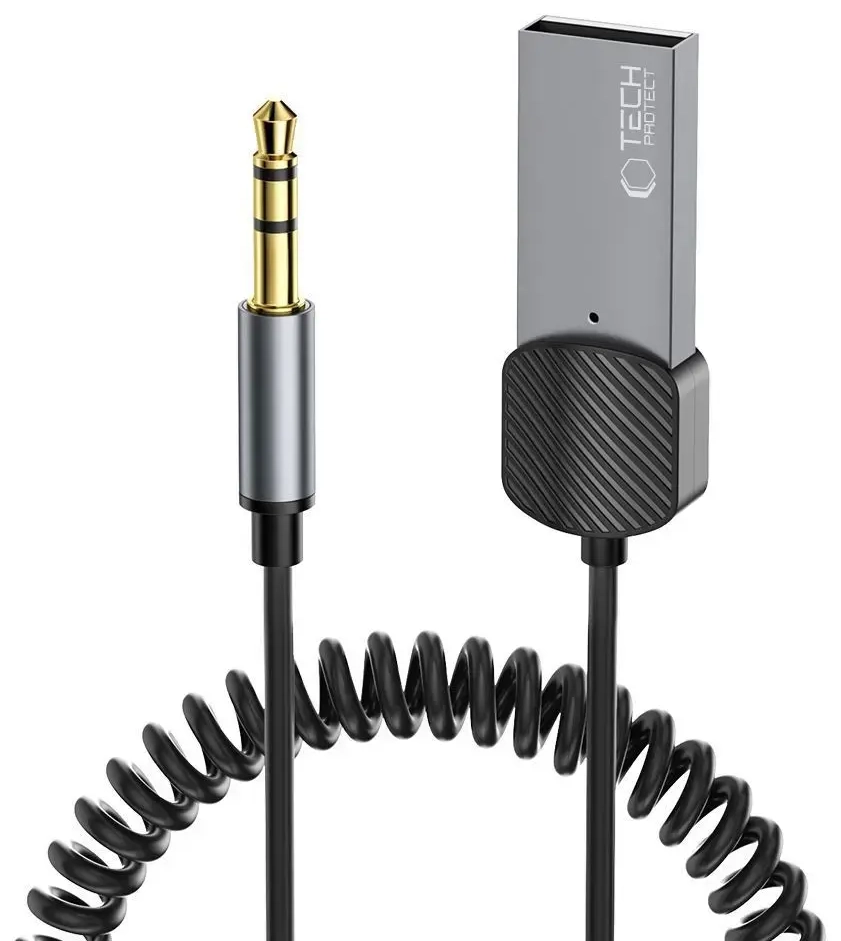 Tech-Protect UltraBoost audio adapteris mini jack 3.5mm (vyriškas) / Bluetooth - pilkas