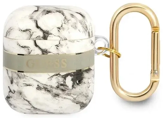 Guess GUA2HCHMAG AirPods 1|2 cover szary|grey Marble Strap Collection