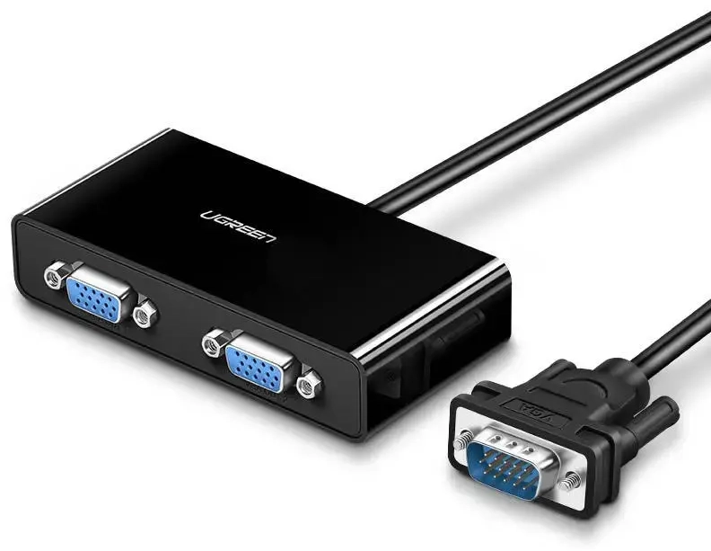 UGREEN 40254 VGA video splitter up to 2x VGA - 1m (black)