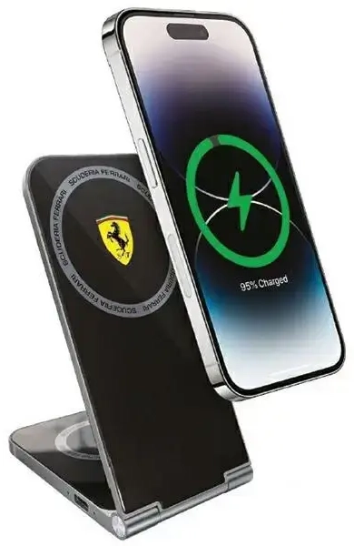 Ferrari 2-in-1 juhtmevaba laadija | Qi | Ühildub MagSafe'iga | 15W | must