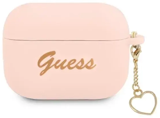 Guess GUAPLSCHSP AirPods Pro cover różowy|pink Silicone Charm Heart Collection