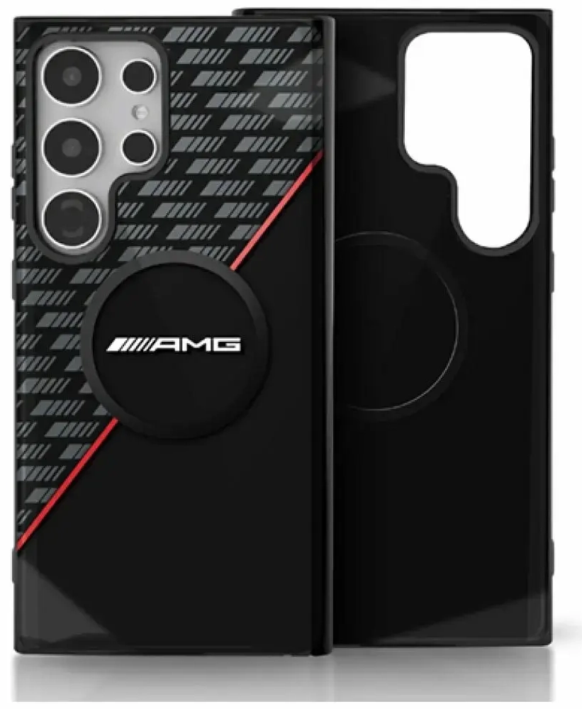 Etui AMG Double Layer Rhombs MagSafe do   Samsung Galaxy S25 Ultra czarno-czerwony