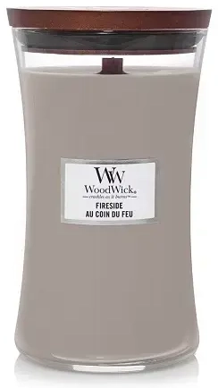 WoodWick Fireside aromatinė žvakė su medine dagtimi 609,5 g