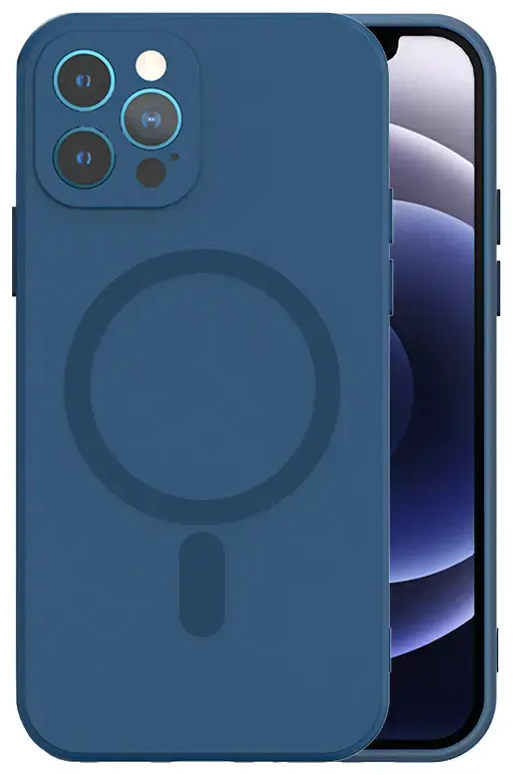 TEL PROTECT MagSilicone phone case with MagSafe support for iPhone 12 navy