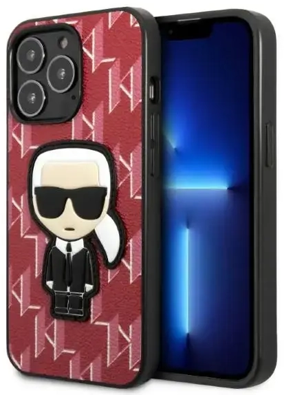 Karl Lagerfeld Monogram Ikonik dėklas iPhone 13 Pro raudonas