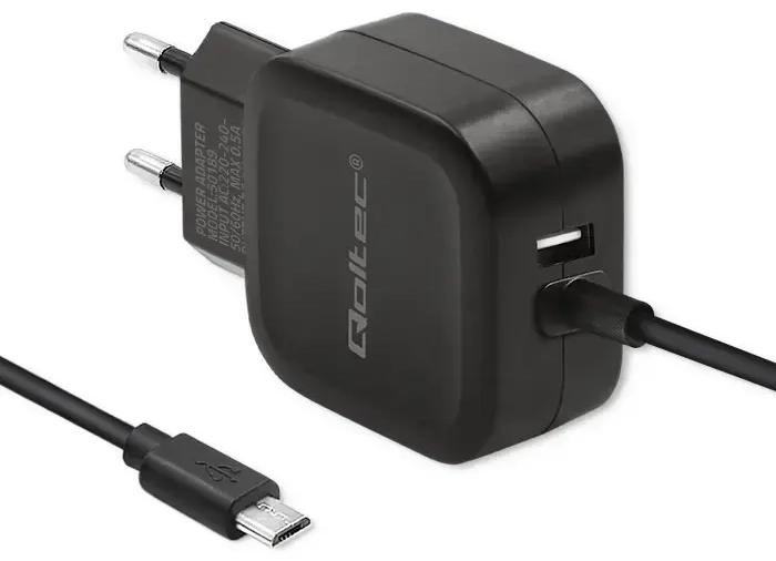 Qoltec Charger reisilaadija | 17W | USB-A | Micro USB kaabliga komplektis