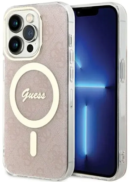 Guess GUHMP15LH4STP iPhone 15 Pro 6.1" rózowy|pink hardcase IML 4G MagSafe