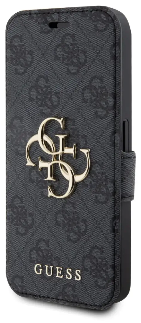 Guess PU Leather 4G Metal Logo Book Case for iPhone 15 Pro Grey