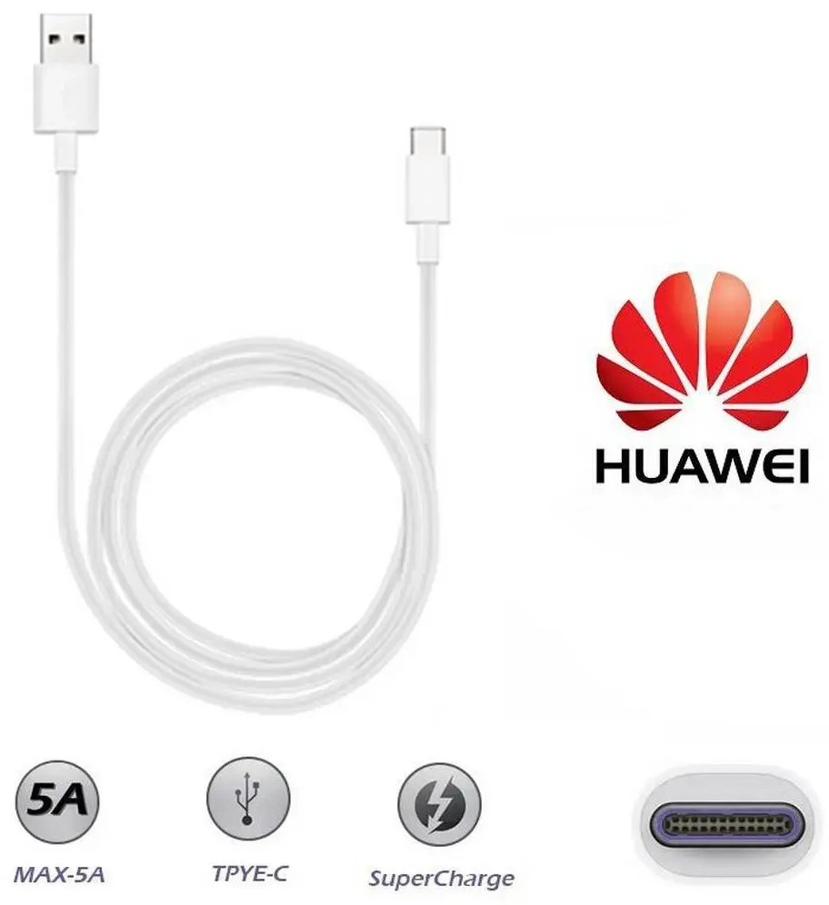 Huawei AP71 andme- ja laadimiskaabel | USB-C | 1m | valge (OEM)