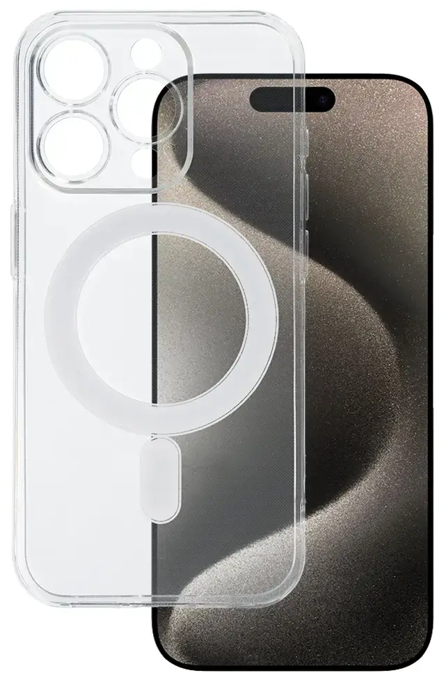TEL PROTECT MagSilicone telefoni ümbris MagSafe toega iPhone 15 Pro läbipaistev