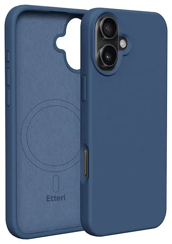 Etteri Silicone telefono dėklas su MagSafe palaikymu iPhone 17 Pro Max mėlynas