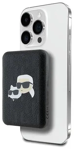 Karl Lagerfeld KLPB5FPGKSKCHK Karl&Choupette Head Pin ārējais akumulators (powerbank) | 5000 mAh | 16W | MagSafe | melns