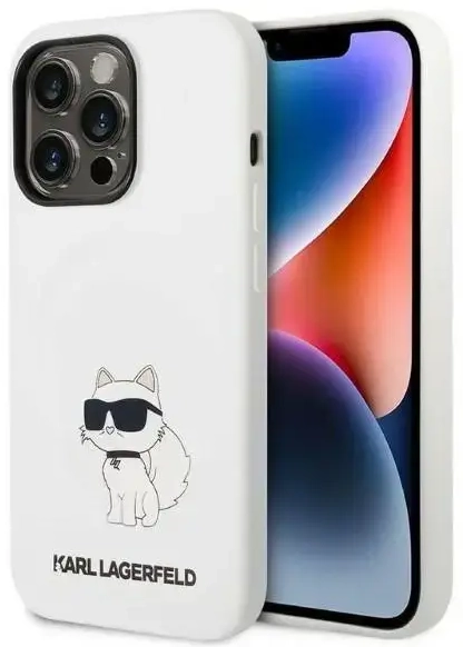 Karl Lagerfeld Liquid Silicone Choupette NFT Case for iPhone 14 Pro Max White