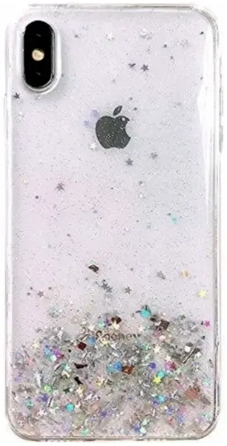 Fusion Glue Glitter Back Case Silikona Aizsargapvalks Priekš Apple iPhone 12 Pro Max Caurspīdīgs
