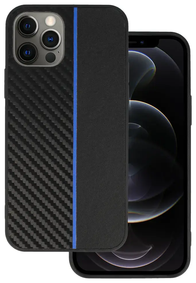 Tel Protect CARBON maciņš telefonam iPhone 12 Pro Max melns zils