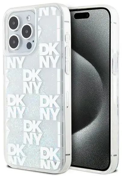 DKNY DKHCP15XLCPEPT iPhone 15 Pro Max 6.7" biały|white hardcase Liquid Glitter Multilogo