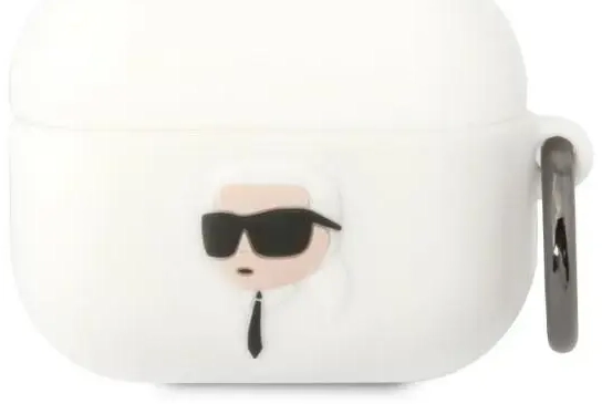 Karl Lagerfeld KLAPRUNIKH AirPods Pro cover biały|white Silicone Karl Head 3D