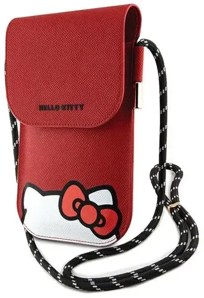 Hello Kitty Leather Hiding Kitty Cord bag - red