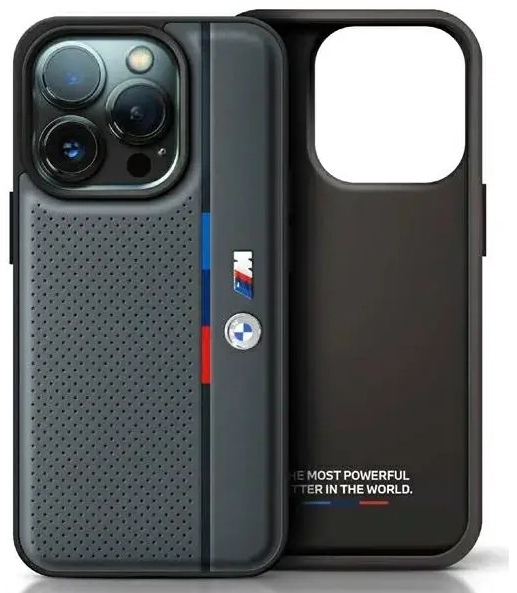 BMW BMHCP16X23PUPVA iPhone 16 Pro Max 6.9" antracyt|anthracite hardcase M Perforated Tricolor Detail Line