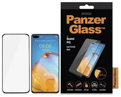 PanzerGlass E2E Super+ karastatud klaas Huawei P40 jaoks - musta raamiga