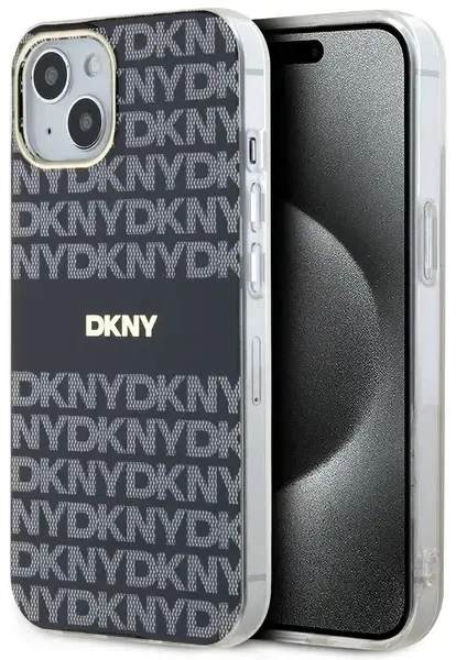 DKNY IML Mono & Stripe MagSafe Case for iPhone 15|14|13 - Black